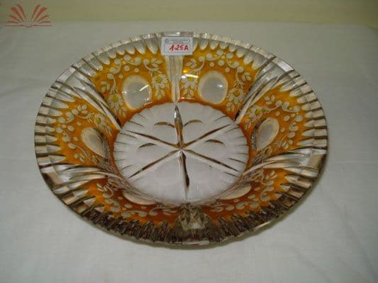 Fruteira de cristal da Bohemia doublé — Não identificado