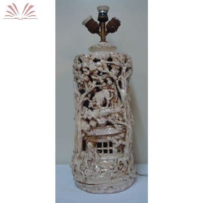 Base para abatjour em terracota vitrificada — Não identificado