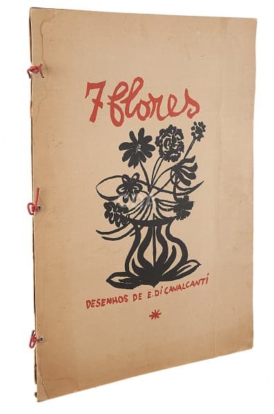 Di Cavalcanti - 7 Flores Álbum com sete serigrafias, sendo algumas em cores, originais sobre pape — Não identificado