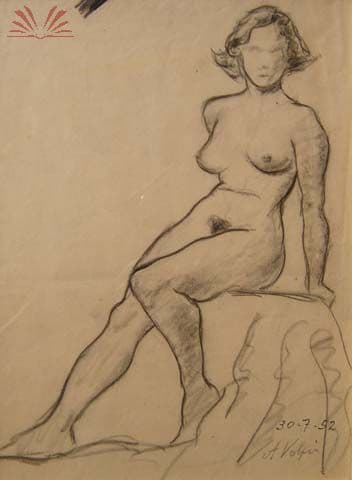 Nu Sentado — Alfredo Volpi, 1952