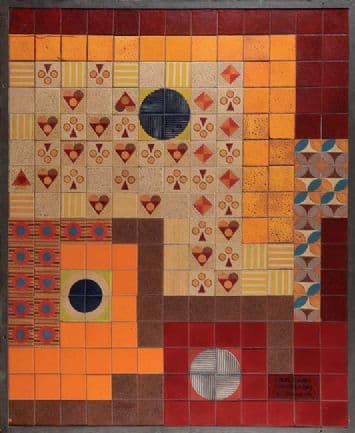 Painel formado por 208 placas de cerâmica multicoloridas — Roberto Burle Marx, 1993