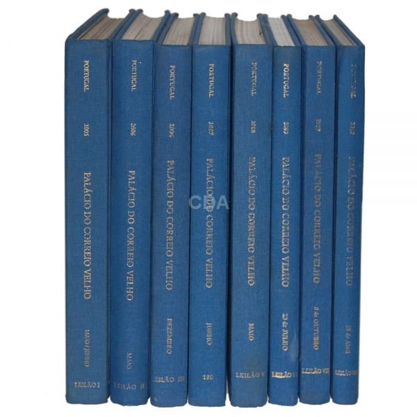 PALÁCIO DO CORREIO VELHO. Lisboa. Oito volumes. Capa dura. Leilões realizados nos anos de 2005 (Leil — Não identificado
