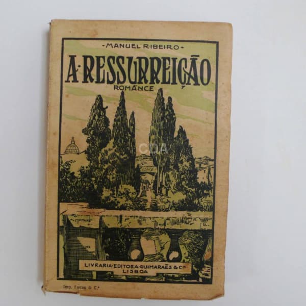 livro - A Ressurreição, Manuel Ribeiro, Livraria Editora Guimarães, Lisboa, 1923, 314p., brochura em — Não identificado
