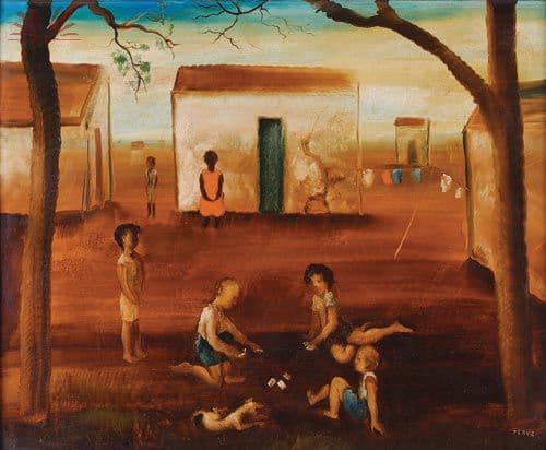 Crianças brincando de cartas — Orlando Teruz, 1965