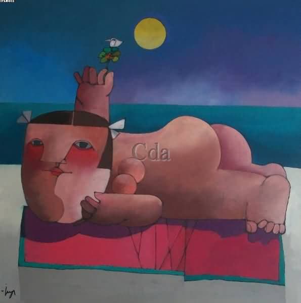 MENINA COM PÁSSARO — Inos Corradin