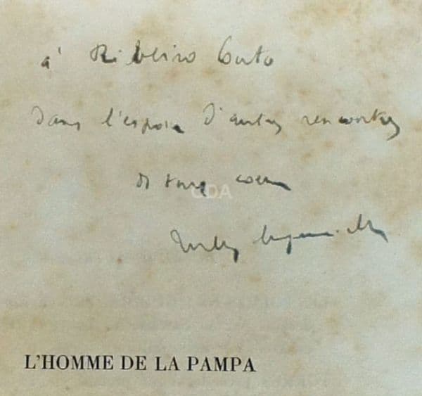 SUPERVIELLE, Jules. <i>LHomme de la Pampa. <b>1ª. edição autografada. </b></i>Paris: Ed de la Nouv. — Não identificado