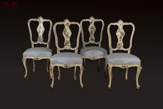 Conjunto de quatro cadeiras venezianas - Séc. XVIII — Não identificado