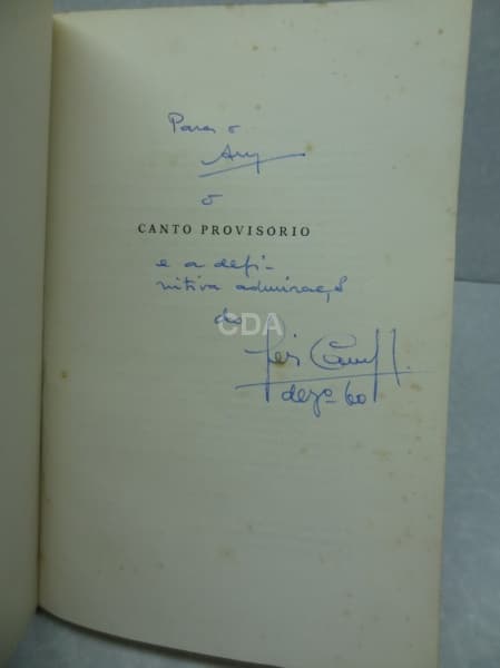 CAMPOS, Geir. - CANTO PROVISÓRIO. Distribuido pela Editorial Vitoria. RJ, 1960. PRIMEIRA EDIÇÃO. — Não identificado