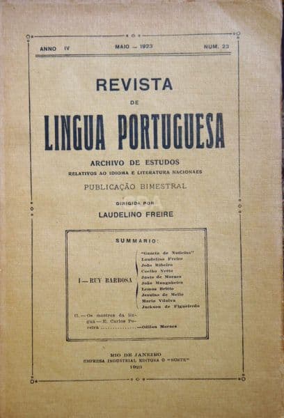 REVISTA DE LÍNGUA PORTUGUESA: anno 4, nº. 23, maio 1923. Edição consagrada às homenagens a Ruy Barbo — Não identificado