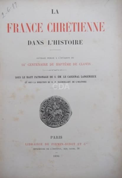 Livro: "La France Chrétienne dans L'Histoire". Paris, 1896. — Não identificado