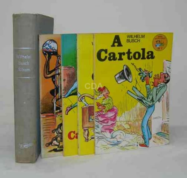 Lote com 05 itens - Assunto: Humorismo - Wilhelm Busch Album; Encadernado; 1967; 1; 370pp. / Wilhel — Não identificado
