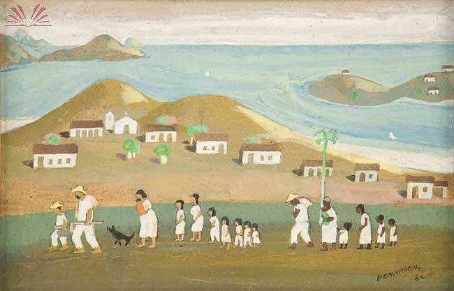 Figuras caminhando á beira mar — Fulvio Pennacchi, 1986