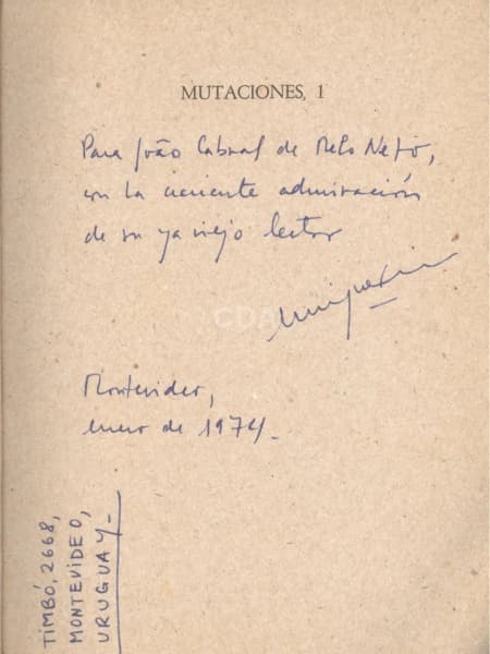 Livro: FIERRO, Enrique. Mutaciones, 1. 1963 1966. Montevideo: Siete Poetas Hispanoamericanos, 1972 — Não identificado