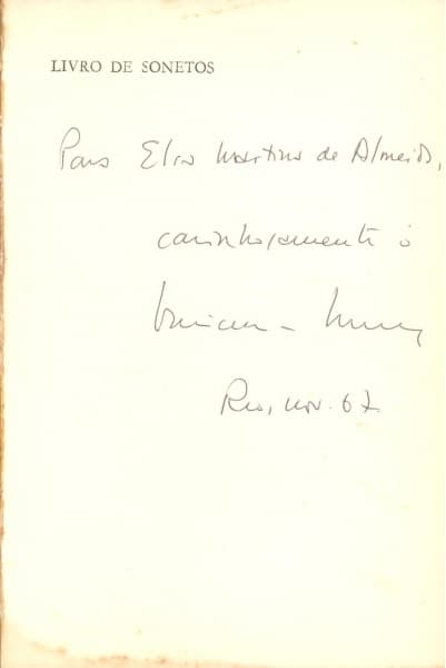 Livros (2): MORAES, Vinícius de. 1) Novos Poemas. II. 1949/1956. 1ª edição. Rio de Janeiro: Livraria — Não identificado