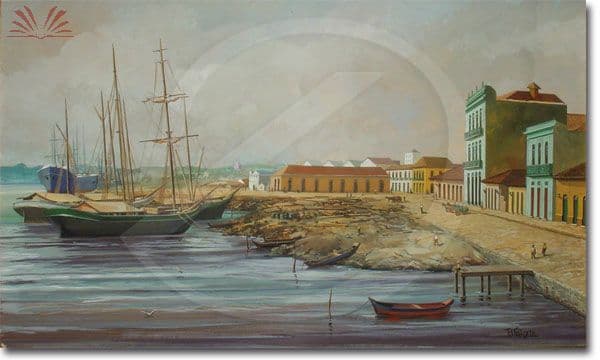 Porto de Santos, quando ainda era conhecido como Porto do Bispo — Benedito Calixto