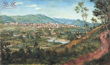 Paisagem - Vista de Atibaia — Benedito Calixto, 1919