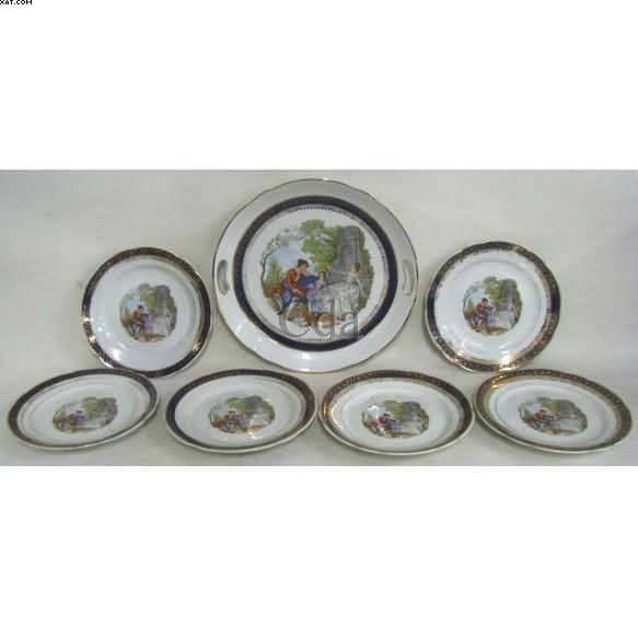 Serviço para sobremesa em porcelana Real — Não identificado