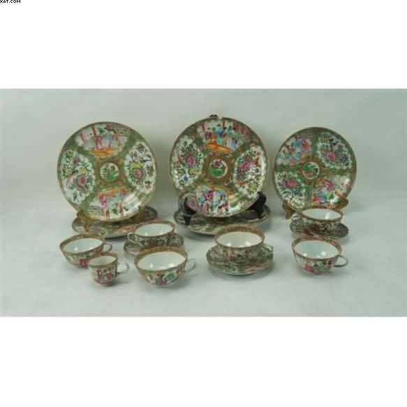 Peças de porcelana padrão Mandarin — Não identificado