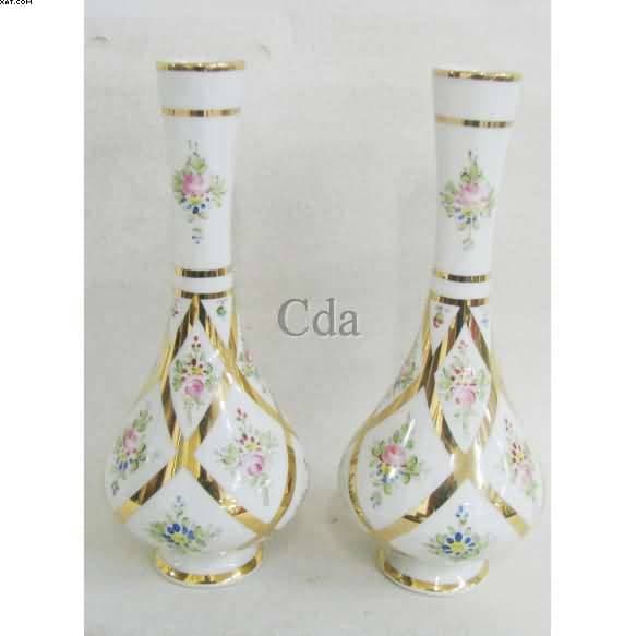 Par de solifleurs em porcelana francesa — Não identificado
