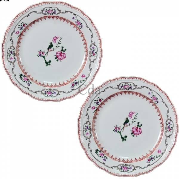 Par de pratos em porcelana Cia das Índias — Não identificado