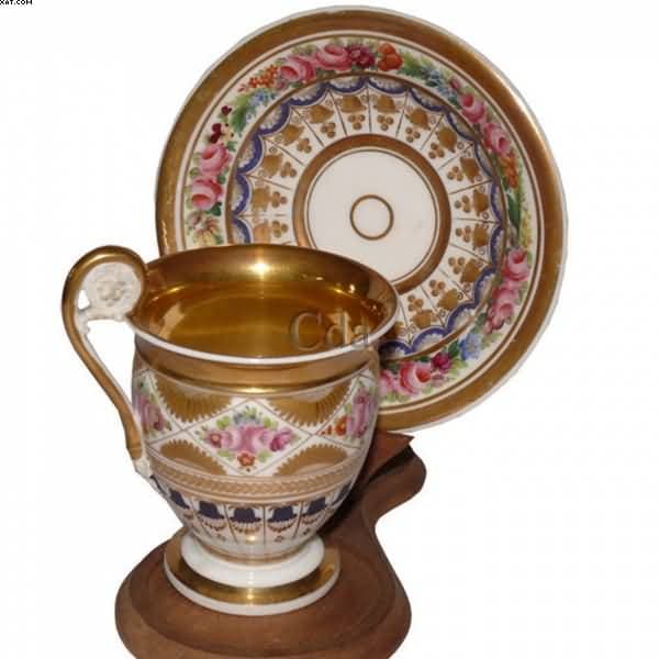 Xícara para café com pires em porcelana — Não identificado, 1813