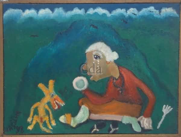 Mulher com cachorro — José Antônio da Silva, 1992