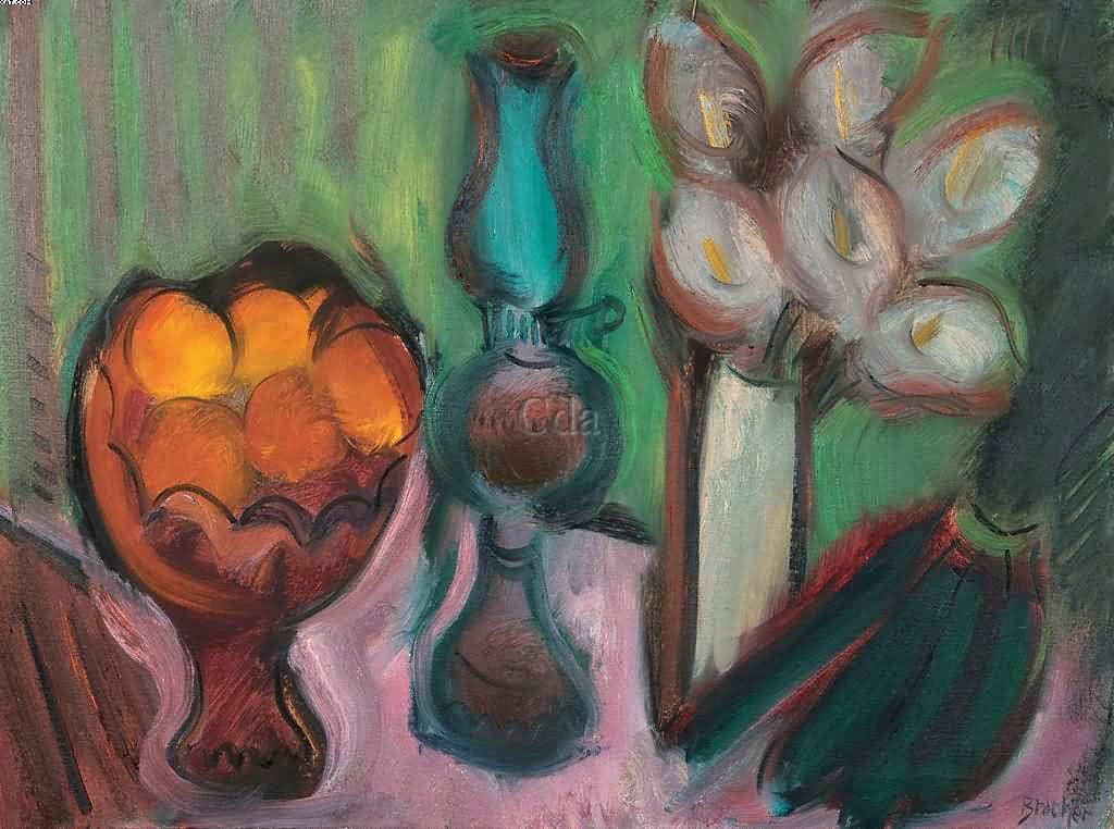 Fruteira e Objetos — Carlos Bracher, 1984