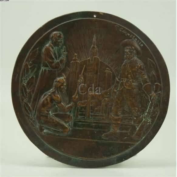 Medalhão em bronze — Não identificado