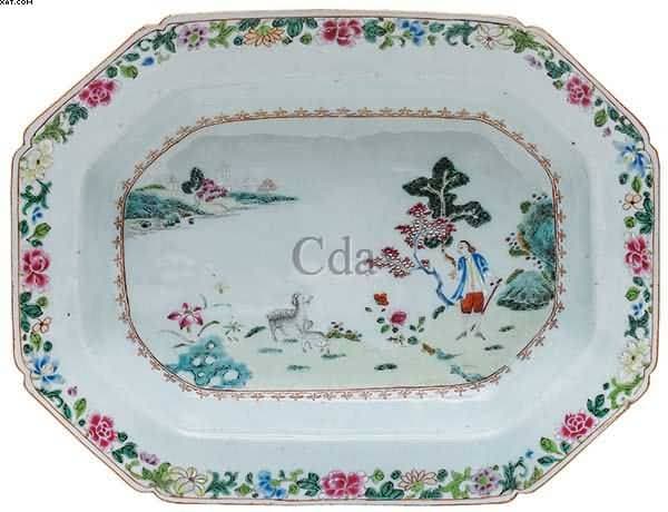 Travessa funda em porcelana Companhia das Índias — Não identificado