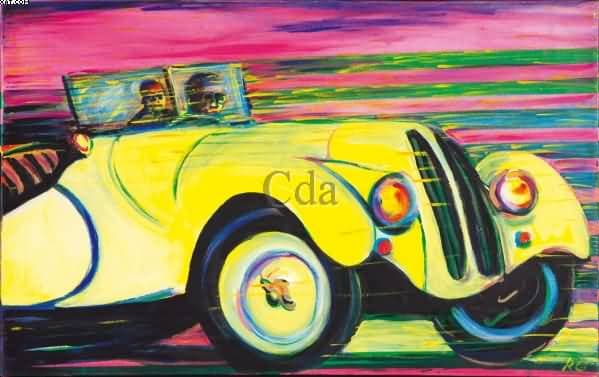 A BM amarela com os últimos raios de sol — Rubens Gerchman, 2003