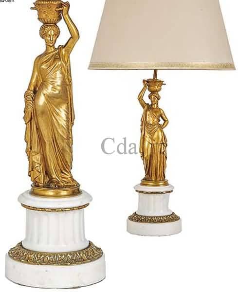 Par de estatuetas em formato de luminárias de mesa — Não identificado