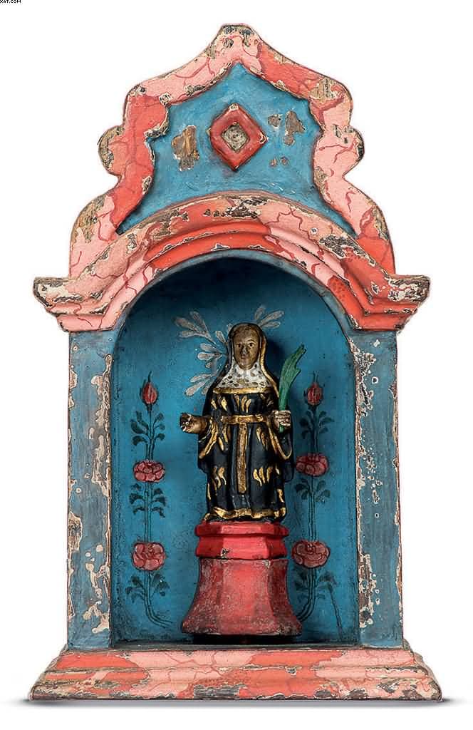 Oratório de Alcova de Pequenas Dimensões e Santa Rita em Miniatura — Não identificado