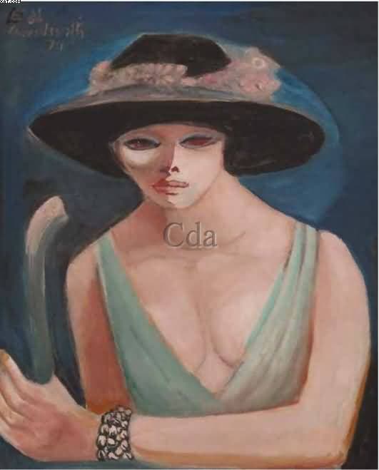 Mulher com chapéu — Di Cavalcanti, 1974