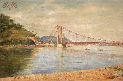 Ponte pensil — Benedito Calixto, 1915