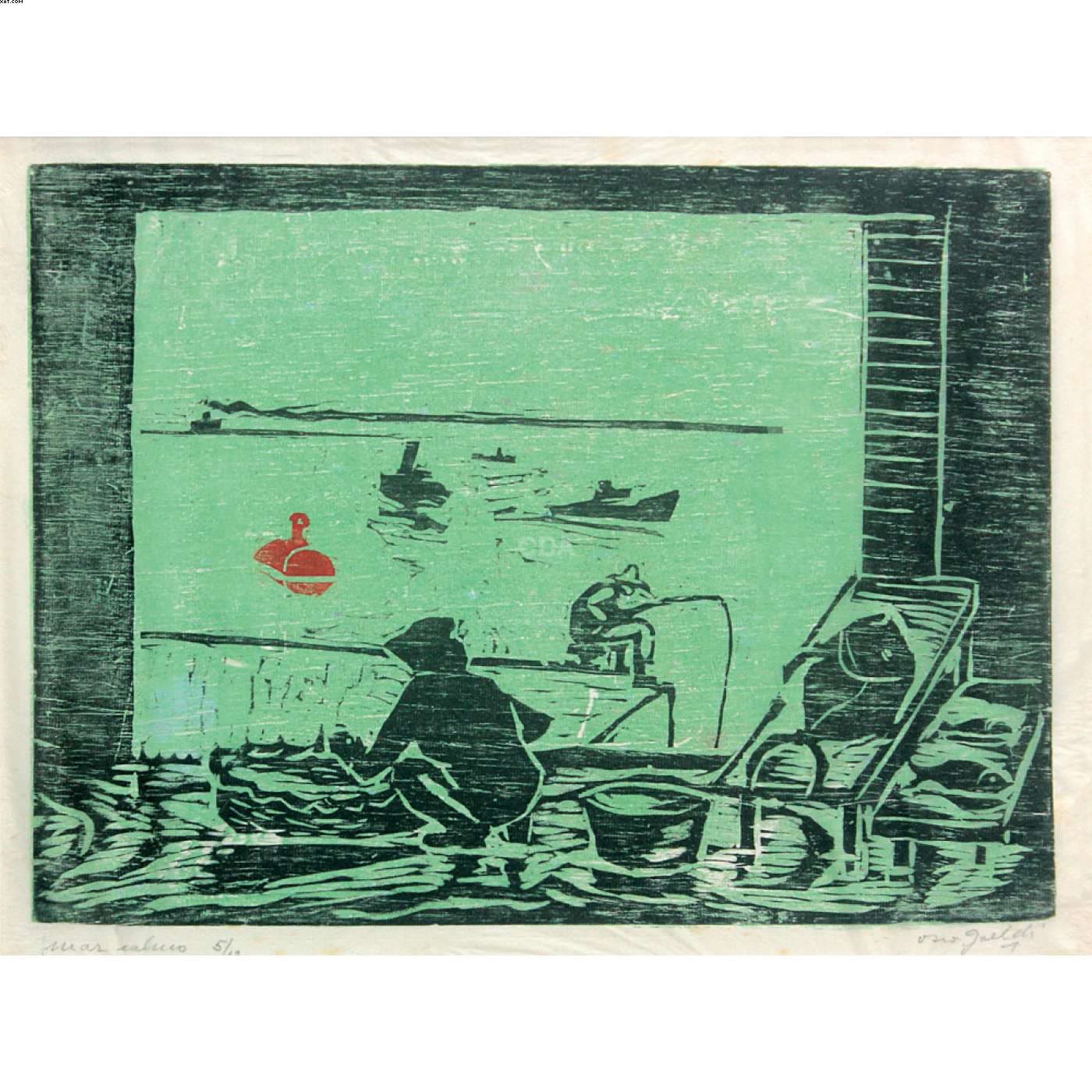 Mar calmo — Oswaldo Goeldi, 1937