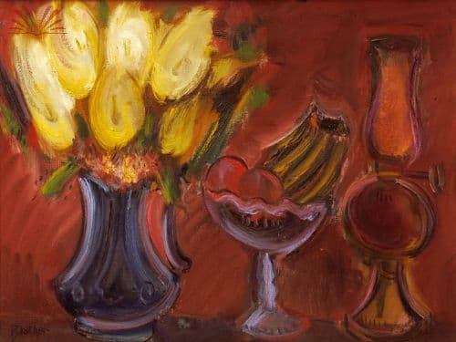 Flores, frutas e lampeão — Carlos Bracher, 1987