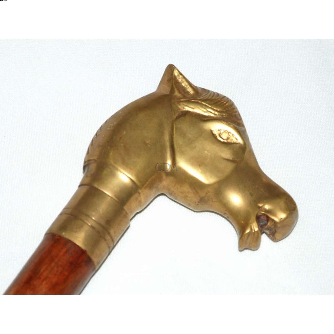 Bengala castão bronze cavalo — Não identificado