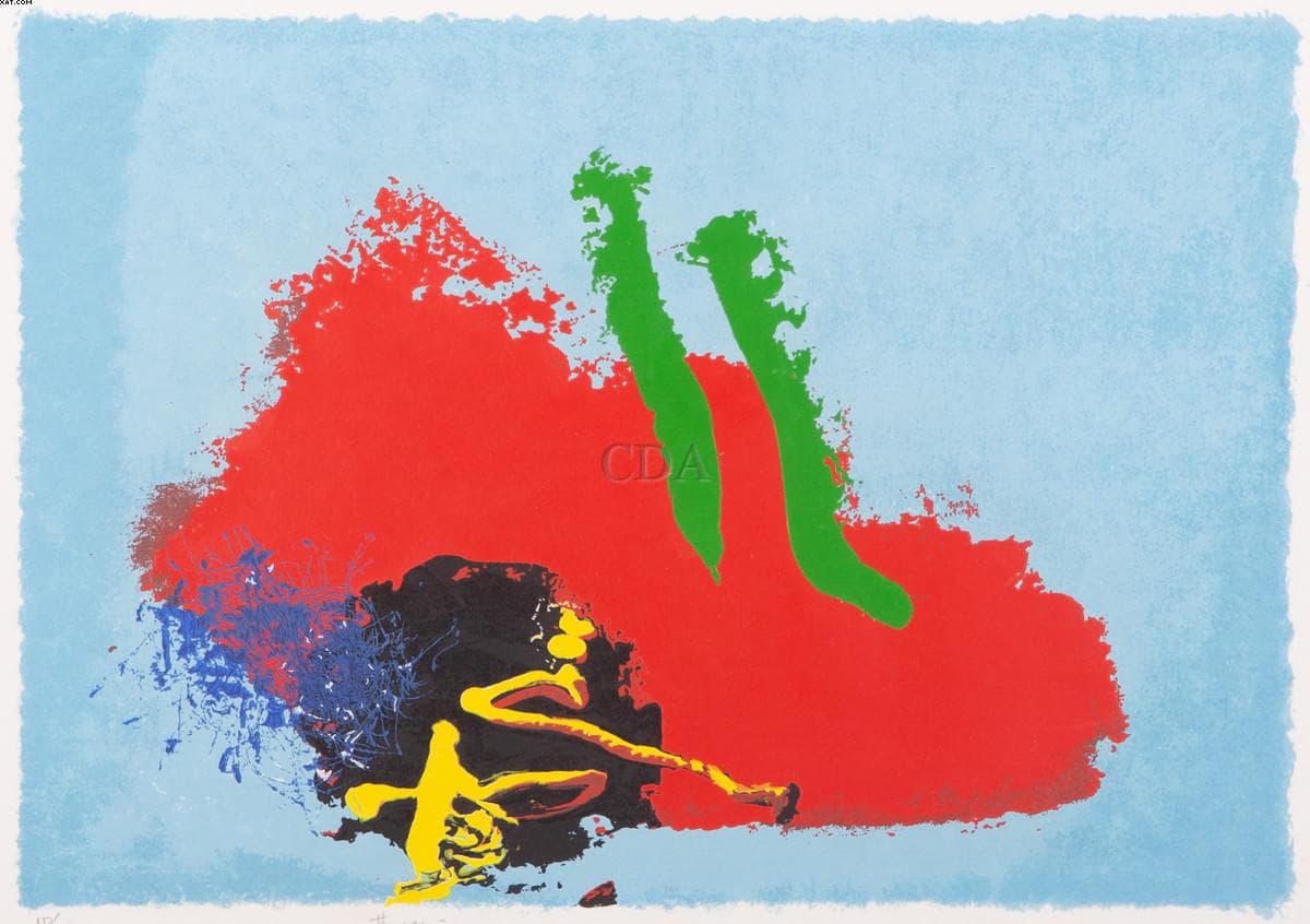 Composição com fundo azul — Manabu Mabe, 1995