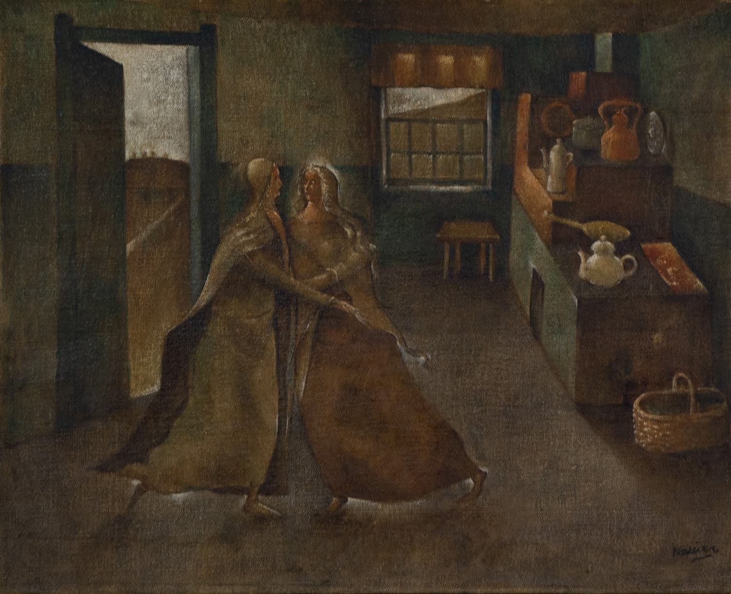 Estudo para o Quadro “Maria Visita sua Prima Isabel” — Emeric Marcier, 1940