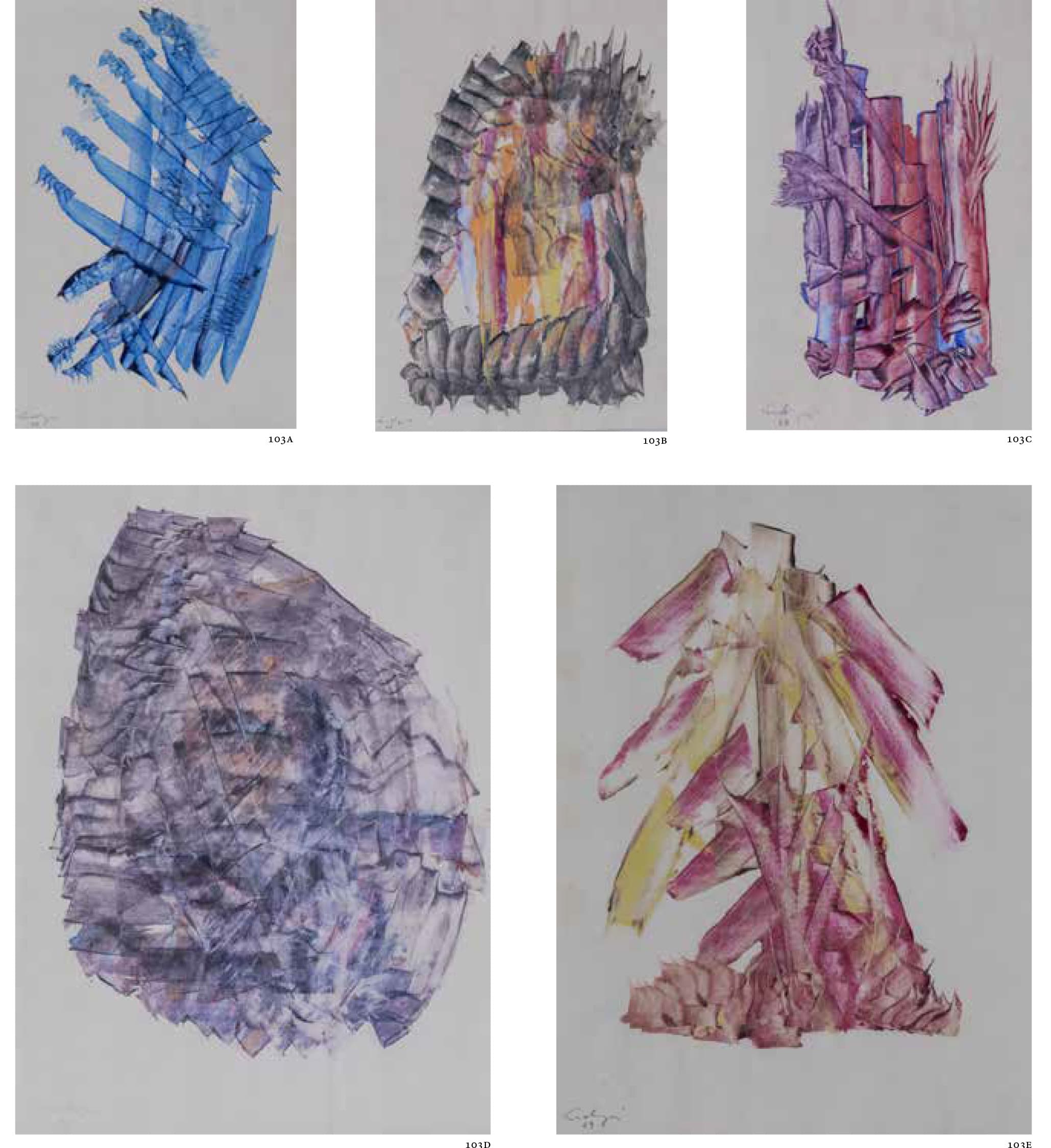 Conjunto de 5 Desenhos — Sergius Erdelyi, 1969